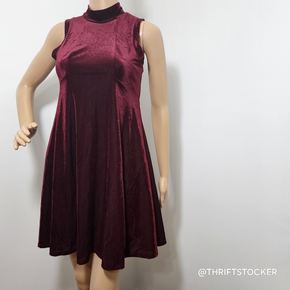 Altar'd State Burgundy Mock Neck Dress